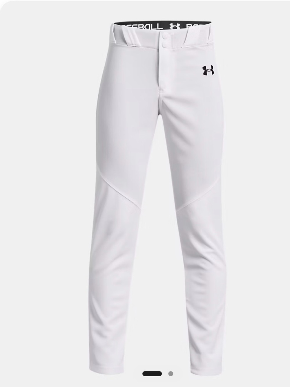Under Armour White Baseball Pants with Logo Waistband